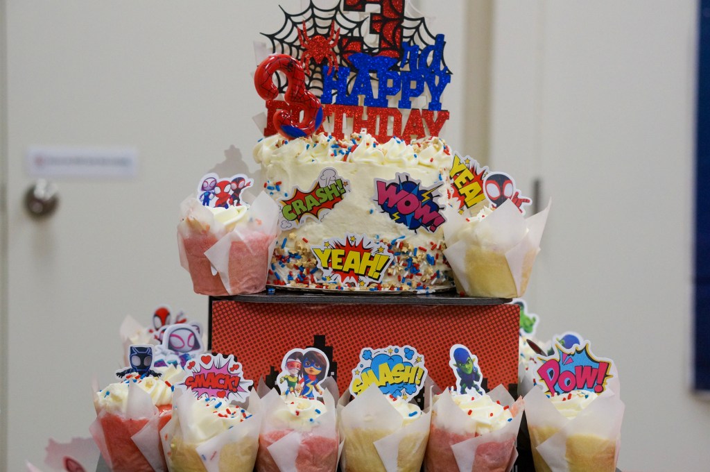 3rd birthday party spiderman cake